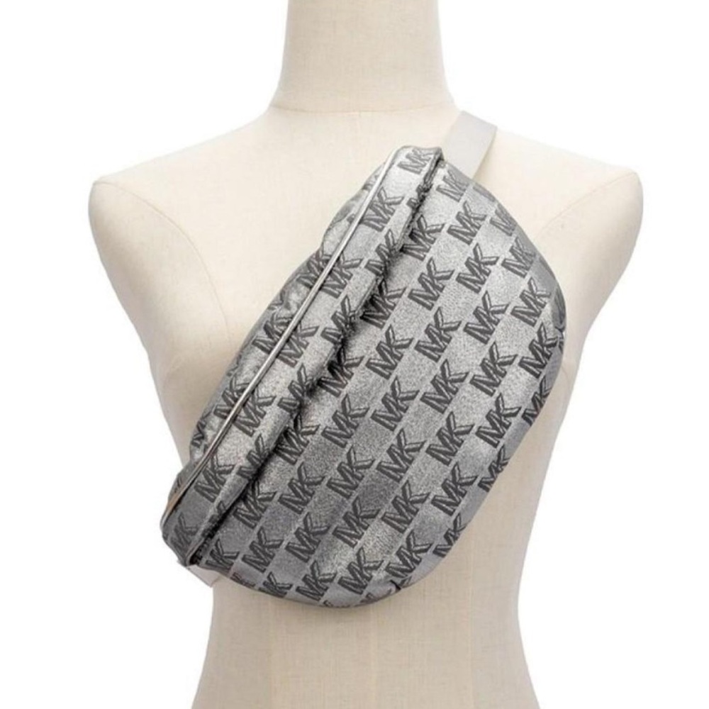 Michael Kors Silver Logo Belt Bag
